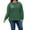 Fleece-Green, variant on Plus Size Sweatshirts for Women Crew Neck Long Sleeve Pullover Sweatshirts Fleece Side Split Oversized Blouse, Black 3XL
