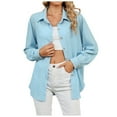 thumbnail image 1 of WEAIXIMIUNG T-Shirts Graphiques Amusants pour Femmes 2024 Mode Chemise à Boutons Manches Longues Blouses Décontractées Col Rabattu Tops, 1 of 9