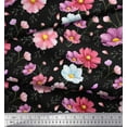 thumbnail image 2 of Soimoi Black Cotton Duck Fabric Mignon Dahlia Floral Print Fabric by the Yard 42 Inch Wide, 2 of 3