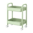 thumbnail image 6 of YOTQUSKI 2 Tier Utility Carts with Wheels, Small Cart, Bathroom Cart, Rolling Organization Cart with Handle for Office, Living Room, Kitchen, Laundry, 6 of 7