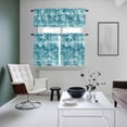 thumbnail image 5 of Ocean Kitchen Curtains Valances and Tiers Set of 3 Summer Beach Sea Star Coral Shell Teal Texture Tier Curtains and Valance with Rod Pocket for Small Windows, 27.5"x36", 5 of 9