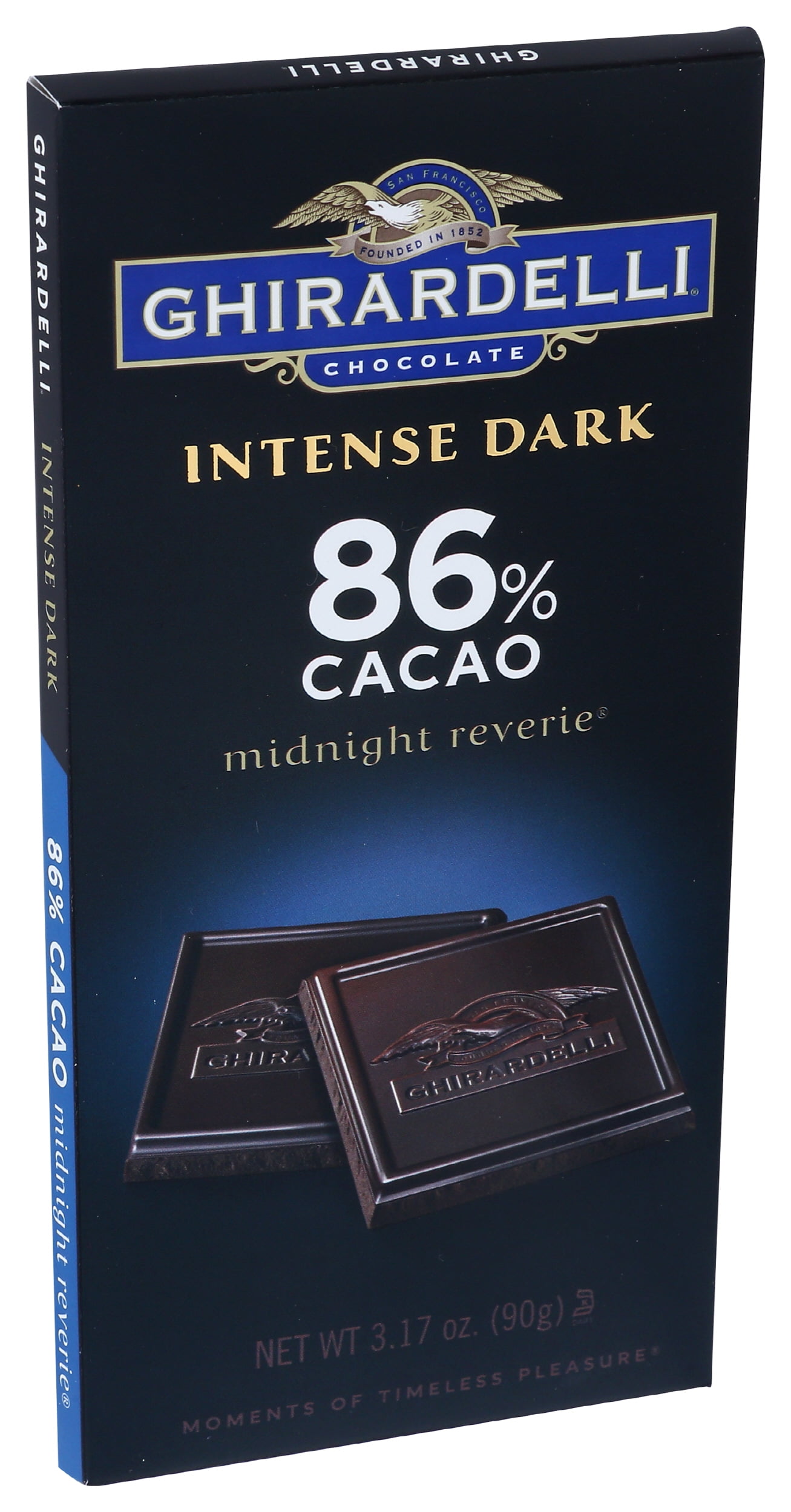 Pack of 12, Ghirardelli Intense Dark Midnight Reverie Chocolate Bar, 3.17 oz