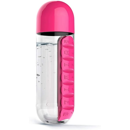 

Water Bottle with Pill Holder Portable Inserted Pill Case Bottle