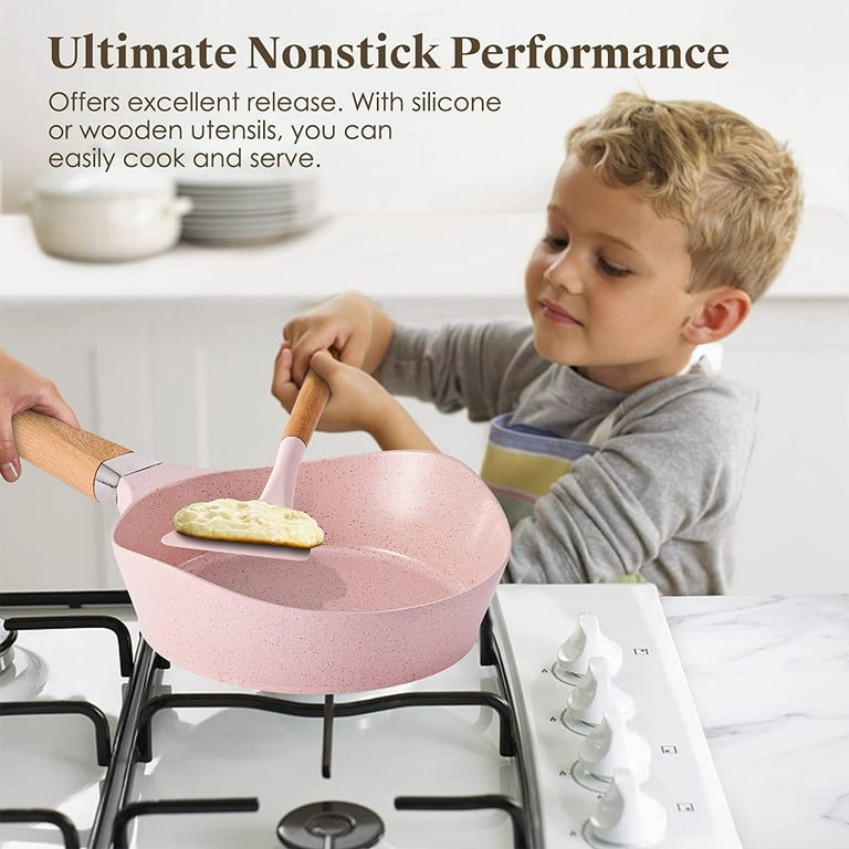 Pans and Pots Set Nonstick - 16 PCS White Granite Cookware Set Non Stick  Induct