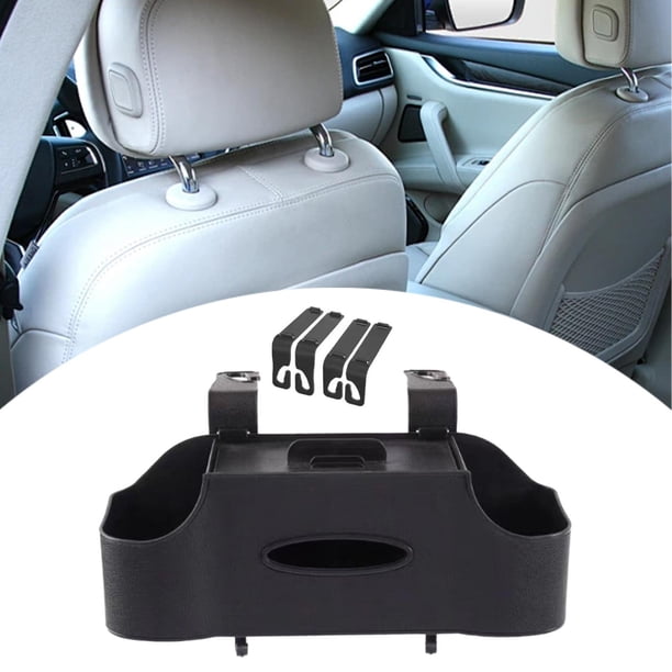 Organizador de asiento trasero de reposacabezas genérico colgando multipropósito con portavasos Negro