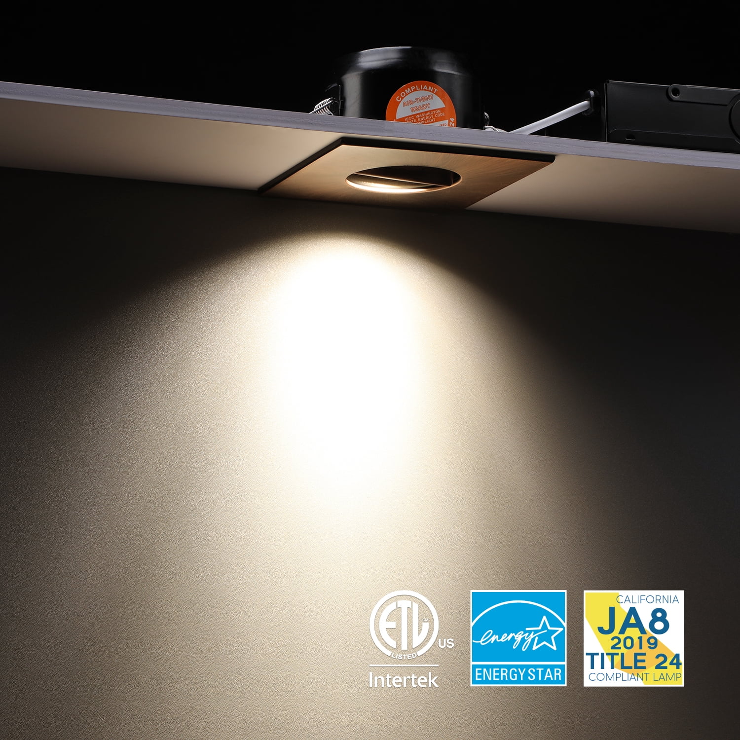 6 Pack 3 Inch 7W Gimbal LED Recessed Light with J-Box, Square Downlight Dimmable, 4000K Cool White, Oil Rubbed Bronze