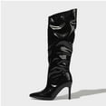 thumbnail image 5 of Dakaela Women's Knee High Boots Stiletto Heel Slouch Sexy Dress Boot Pointy Toe Wide Calf Boots, 5 of 7