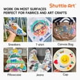 thumbnail image 5 of Shuttle Art 28 Colors Fabric Markers, Shirt Permanent Markers for Clothes Sneakers Jeans with 11 Stencils 1 Fabric Sheet, Fabric Pens for all ages Painting Writing, 5 of 8