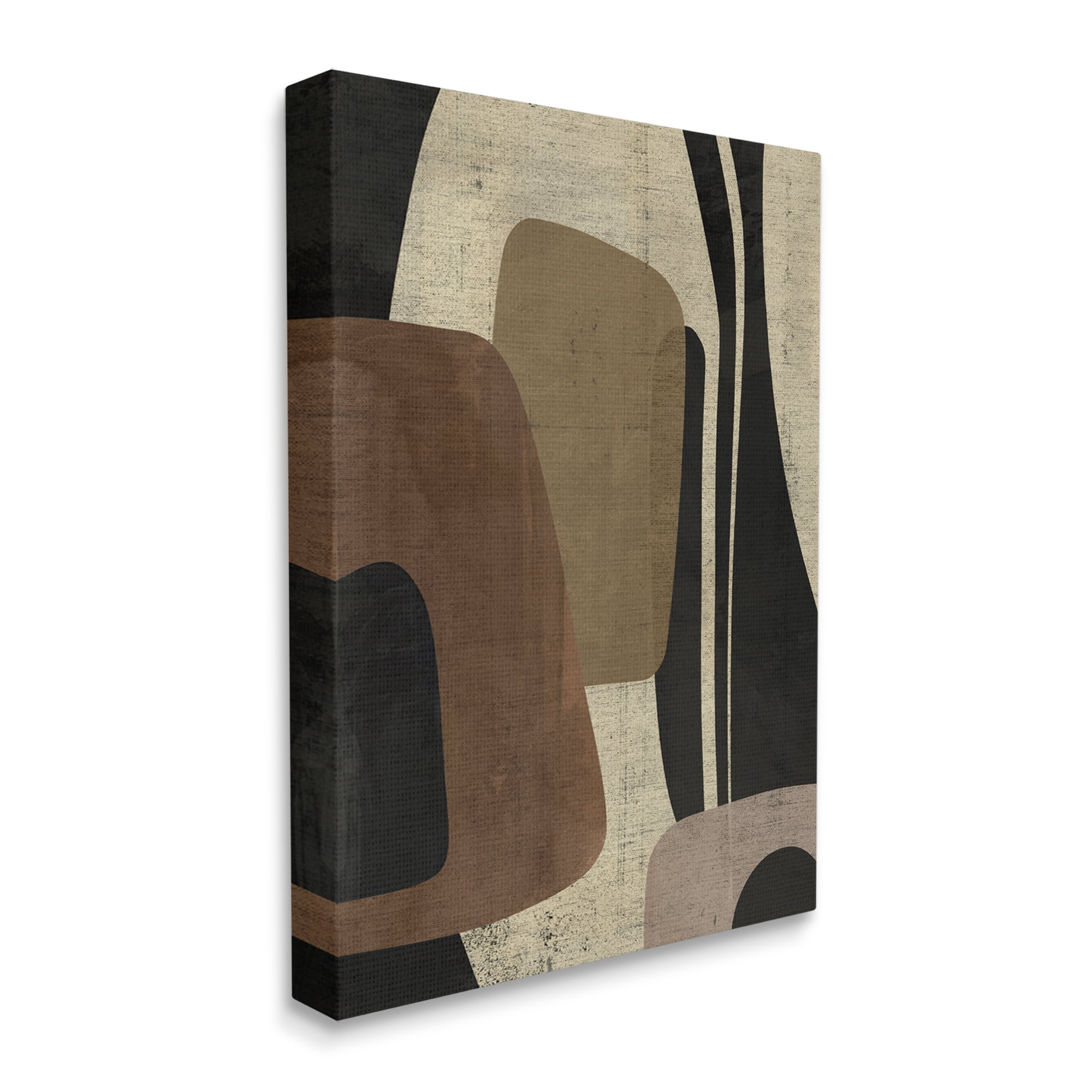 Stupell Industries Brown Retro Abstraction Abstract Painting Gallery Wrapped Canvas Art Print Wall Art, 24 x 30