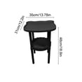 thumbnail image 3 of Bear Shape Small End Table, 2 Tier Modern Coffee Table with Lower Shelf, Plastic Small Bedside Nightstand for Living Room Bedroom Balcony Indoor Outdoor, #003-Black, 3 of 6