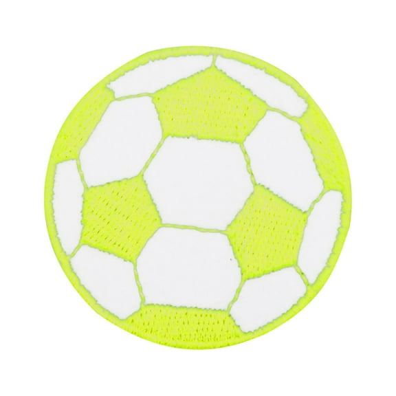 Neon Yellow Soccer Ball Futebol- Iron on Applique/Embroidered Patch