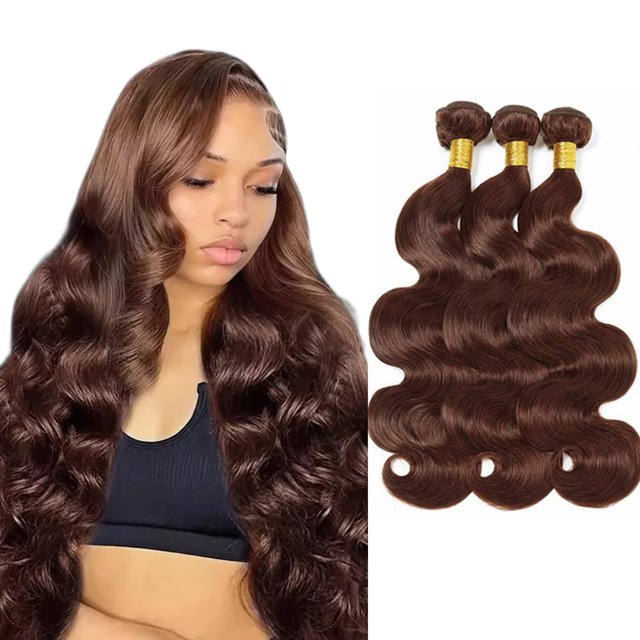 Hair Weave NiegMeag Color 4 Body Wave, 18, 20, 22 pulgadas, cabello humano