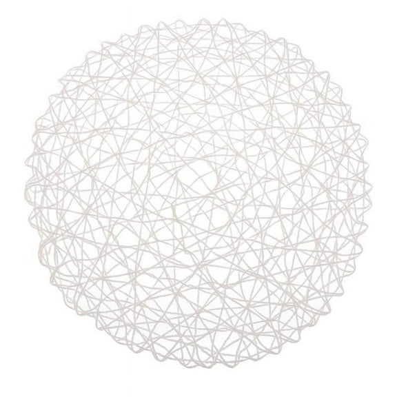 Vintage Handmade Round Natural Straw Woven Placemat Round Shape Place Mats - White