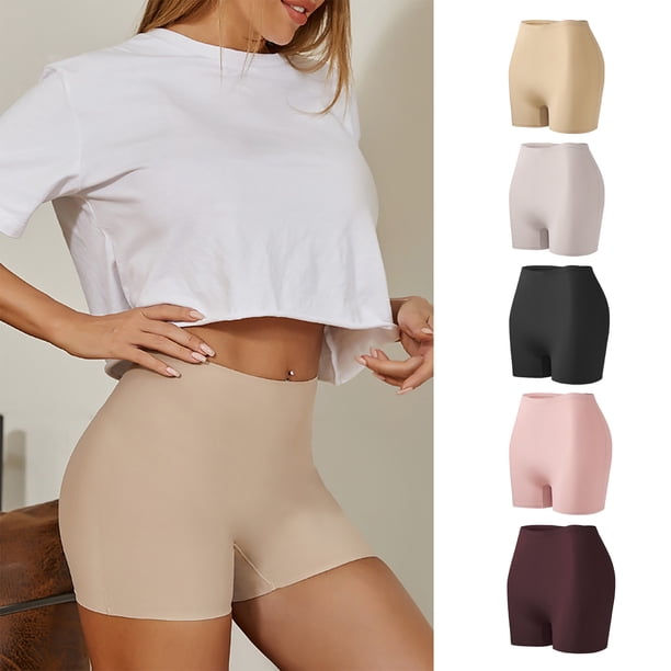 Pantalones de seguridad para mujer, calzoncillos tipo bóxer de una pieza, ajustados y antiexposición para mujer