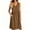 A Brown, variant on Lenago Floral Dress for Women Ladies' Casual And Fashionable Solid Color V-Neck Sleeveless Pocket Dress Black L
