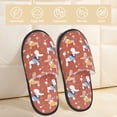 thumbnail image 2 of Bixox Men's Women's Cute Poodle Dog Patterned Plush House Slippers, Memory Foam Slippers, Indoor and Outdoor Warm Plush Bedroom Shoes, Soft Flat Sole, Comfortable and Non-slip, 2 of 5
