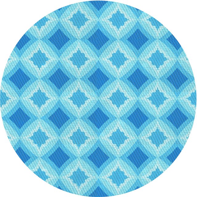 Ahgly Tapis Rond Lavable en Machine Intérieur Transitionnel Bleu Ciel Profond, 6 Pieds Rond