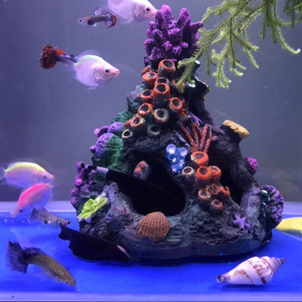 Aquarium Decorations Air Bubbler Fish Tank Ornament Mermaid Coral Fishtank Decor 