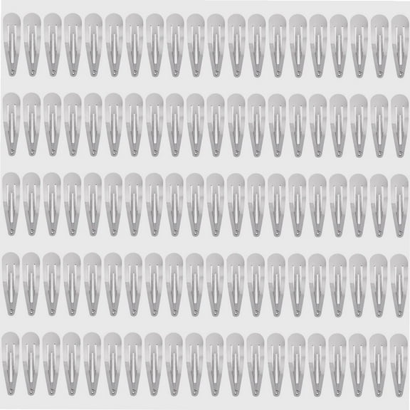 100 Pack Bulk 2 Inch 5 CM Snap Metal Hair Clips Barrettes Silver Hairpins Clips Thin Fine Bang Hair Holder Craft DIY Accessories for Women Girl Kids