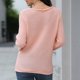 thumbnail image 3 of Gibobby SuéTer Mujer Invierno Suéter de manga larga informal con cuello redondo de Color para mujer, blusa sólida para mujer(Rosa,XG), 3 of 5