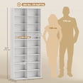 thumbnail image 2 of 9-Tier White Media Shelf | Adjustable DVD & CD Storage Rack - 68.9" Tall | Living Room, Office & Entryway Organization, 2 of 7