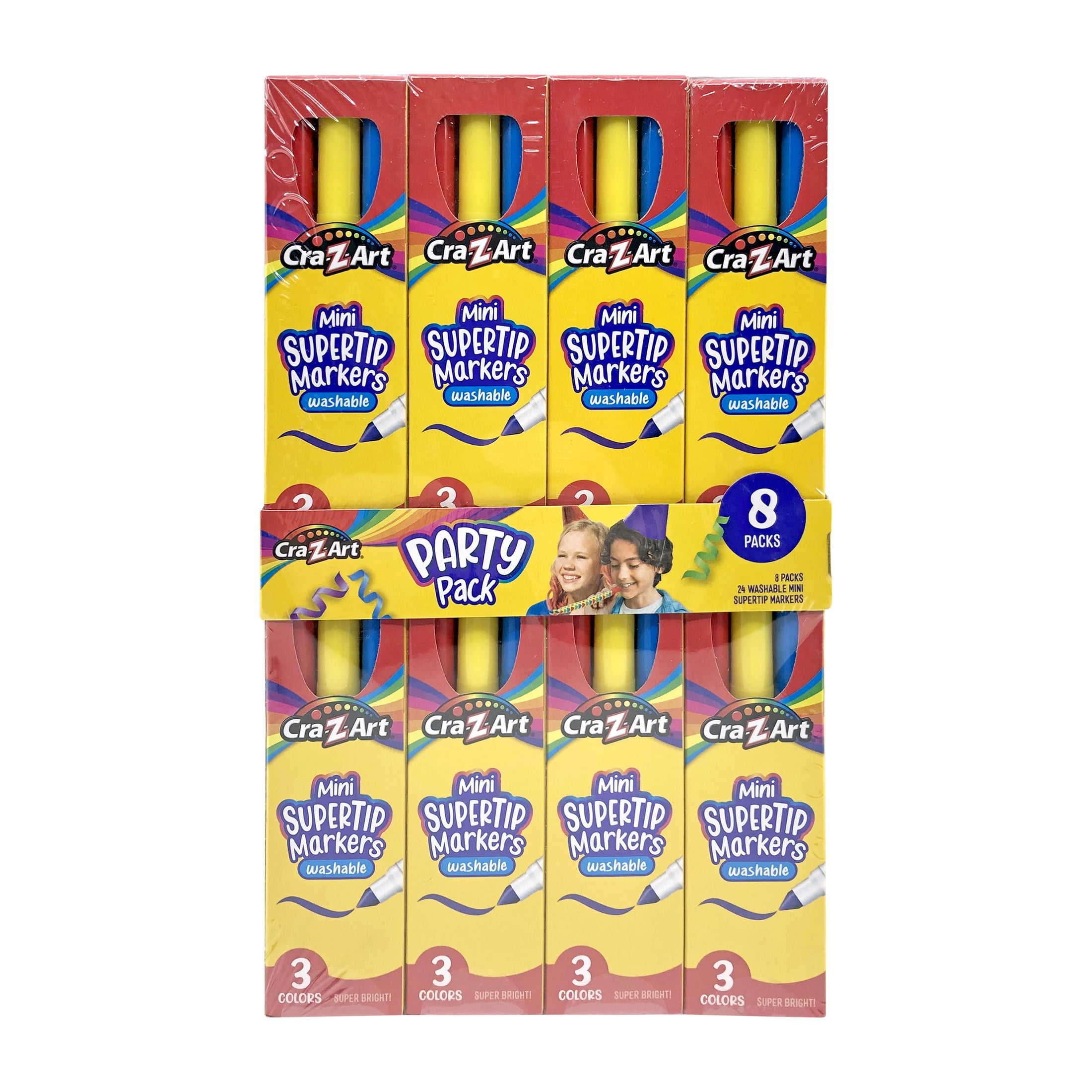 (3 pack) Cra-Z-Art Super Tip Art Markers Party Pack, 8 Packs of 3
