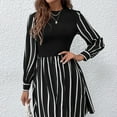 thumbnail image 5 of Vestidos De Camiseta De Manga Corta A Rayas De Verano para Mujer Vestidos Informales De Swing Aline,S, 5 of 5