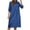 Blue, variant on Women's Cotton Linen Dress Summer Midi Dresses with Pockets Solid Color Short Sleeve Tunic Shirt Dress Casual Loose Midi Dresses