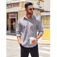 thumbnail image 2 of COOFANDY Men's Long Sleeve Casual Button Down Shirts Untucked Shirts for Men Regular Fit Dress Shirt, 2 of 10