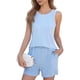 thumbnail image 1 of Conjuntos de Dos Piezas de Verano para Mujer, Conjunto de Pantalones Cortos, Ropa de Estar por Casa, XL, Azul, 1 of 8