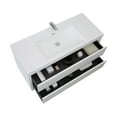 thumbnail image 3 of Demi Bonn 47" Wall-Mounted Bathroom Vanity with Sink, Stone Resin Countertop and 2 Soft Close Drawers, Faucets and Drains Not Included, White, 3 of 9