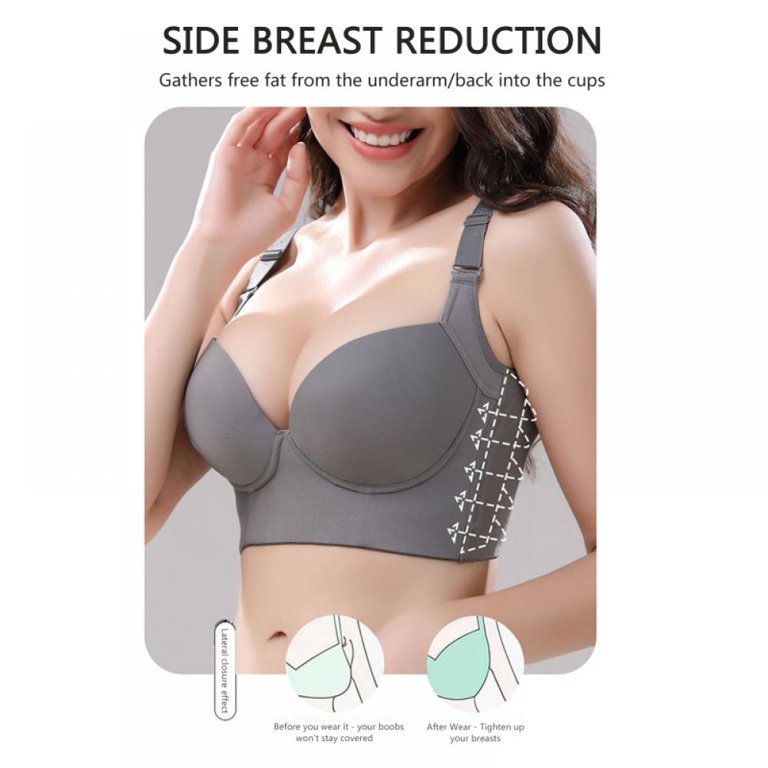 Push up Bra Plus Size Women Support Back Fat - Seven-breasted Oversized  Gathered Ultra-Soft and Breathable Comfortable Smoothing Bra(3-Packs) 