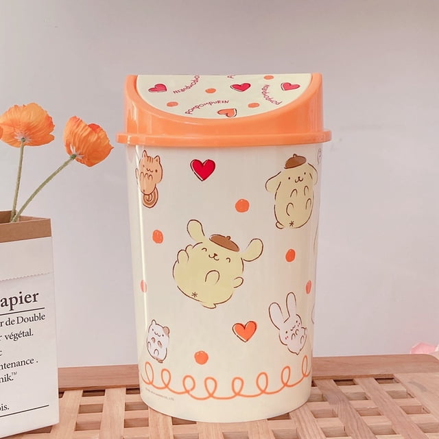 Papelera Kawaii Sanrio con forma de Cinnamoroll, bonita, para baño, dormitorio, sala de estar, regalo de cumpleaños y vacaciones