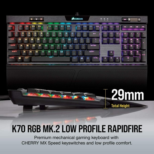 K70 RGB MK.2 Low Profile RAPIDFIRE Mechanical Gaming Keyboard — CHERRY® MX Low Profile Speed (Used) - Walmart.com