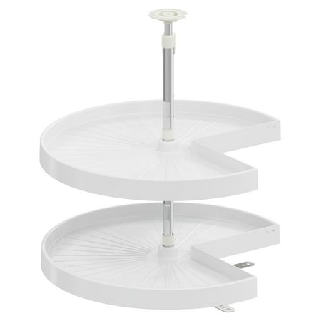 

Vath-Sagel Polymer Pie-Cut 2-Shelf Lazy Susan Set for Kitchen Corner Cabinets for Door Attachment Made in Germany (28 INCH for 36 Corner Cabinet)