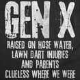 thumbnail image 2 of Mens Funny T Shirts Gen X Raised On Hose Water Lawn Dart Injuries and Parents Clueless Where We Were Tee for Men Graphic Tees, 2 of 9