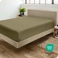 thumbnail image 5 of Bare Home Luxury 1800 Collection Fitted Sheet, Ultra-Soft, Deep Pocket, Queen, Olive, 5 of 8