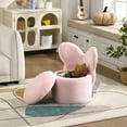 thumbnail image 2 of Guyou Cute Kids Storage Stool, Upholstered Kids Reading Chair with Butterfly Shaped Back, Faux Fur Toddler Chair with Storage for Playroom Kindergarten Bedroom, Pink, 2 of 6