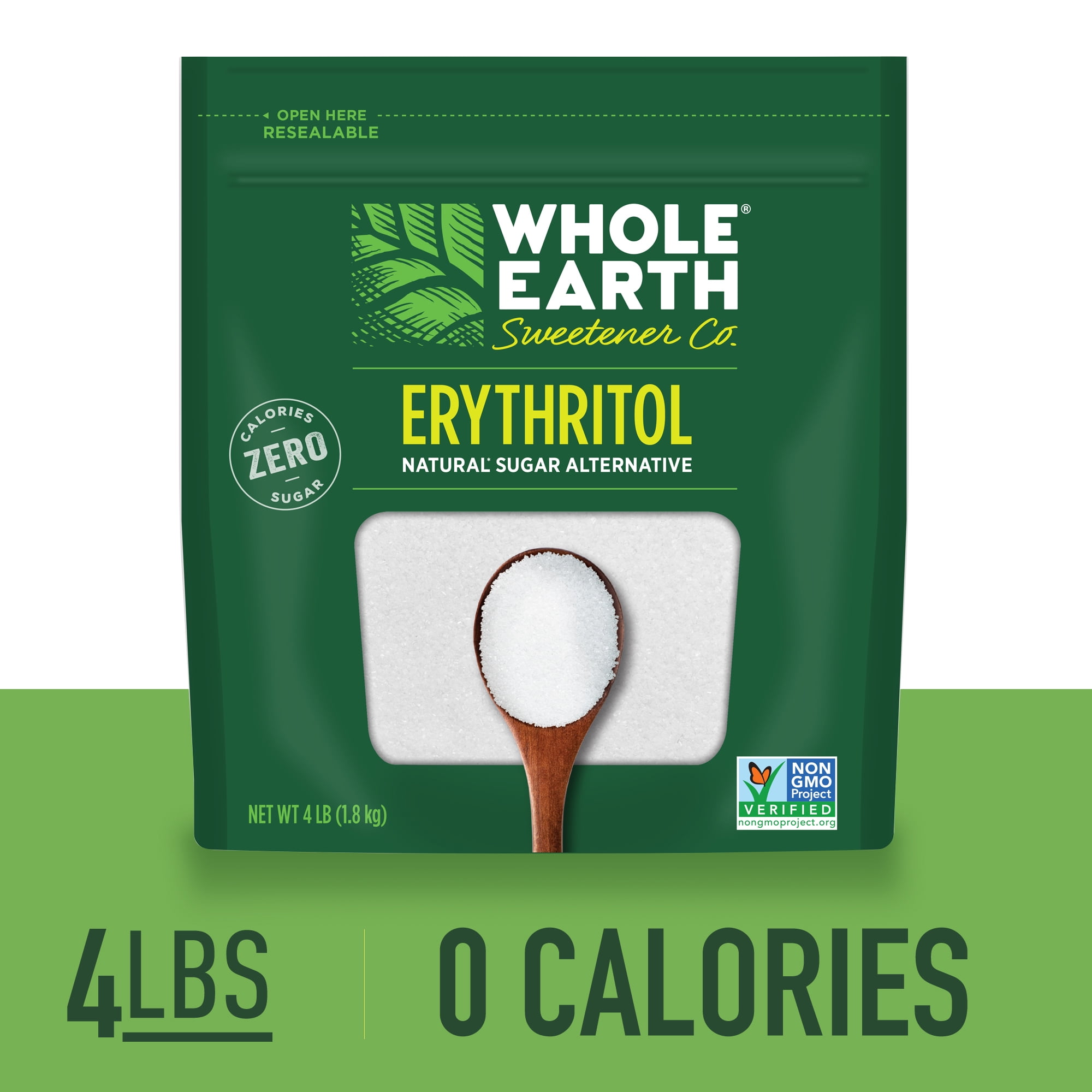 (3 pack) Whole Earth Erythritol Zero Calorie Sweetener, 4 lb. Bag