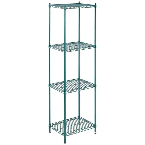 Global Industrial 18248G 24 x 18 x 86 in. Nexel Poly-Z-Brite Wire Shelving, Green