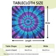 thumbnail image 2 of Blue Purple Tie Dye Pattern Square Fitted Tablecloth with Elastic Edge,Square Table Cover,Washable Elastic Table Cover for Home Kitchen Party Decor 36"x36", 2 of 6