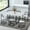 White+Black, variant on 7 Piece Dining Set, Modern Kitchen Table Set for 6, Compact 55 Inch Faux Marble Dining Table & 6 Chairs with Iron Frame, Space Saving Dining Room Furniture, White