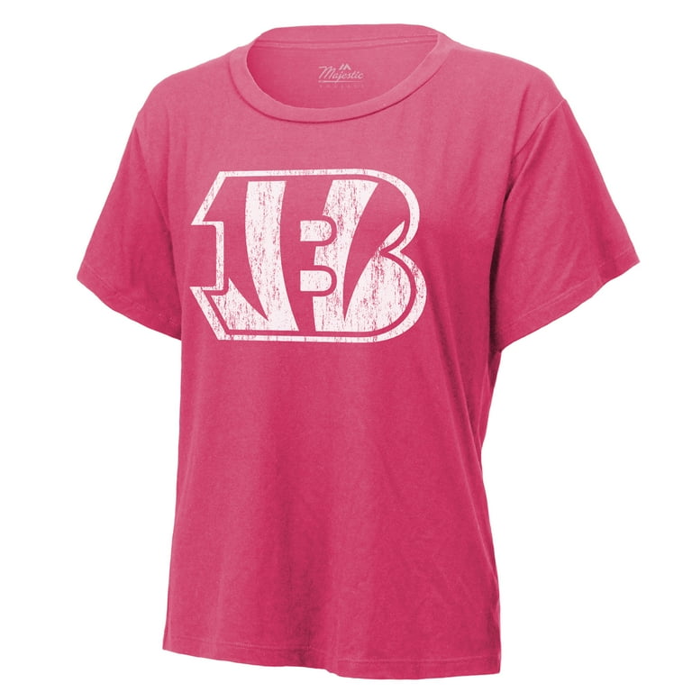 Women s Majestic Threads Joe Burrow Pink Cincinnati Bengals Name Number T Shirt Walmart