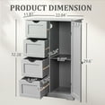 thumbnail image 4 of Ktaxon Wooden Bathroom Floor Cabinet, Side Storage Organizer with 4 Drawers, 1 Cupboard & 2-Shelves, Gray, 4 of 18