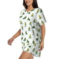 thumbnail image 2 of Bixox Women's Cute Avocado Yoga Printed Pajama Set 2 Piece Lounge Set Top and Shorts Soft Pajamas, Shorts with Pockets, 2 of 7