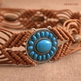 thumbnail image 5 of JASGOOD Boho Turquoise Belt for Women Wax Rope Braided Waist Belt Western Hand-Woven Bead Tassel Belts for Dresses, 5 of 8