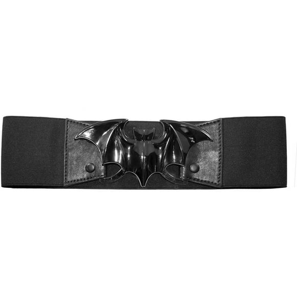 Womens Kreepsville Bat Elastic Waist Belt Black LXL
