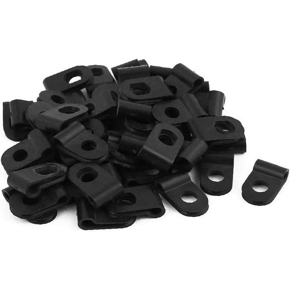 New 50Pcs Nylon Featured R Type CC-0 reliable efficacy 1/8" Cable Cord Wire Clamp Clip Fastener Black(id:7c5 6b 70 20b)