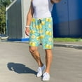 thumbnail image 6 of Balery Yellow Lemon Men's Cotton Knit Pajama Shorts Waistband & Pockets,Short Pajama Pants-X-Large, 6 of 8