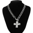 thumbnail image 5 of Chunky Cross Necklaces for Women Big Cross Necklace Gold Cross Necklace Chunky Silver Necklace Trendy Statement Jewelry, 5 of 14
